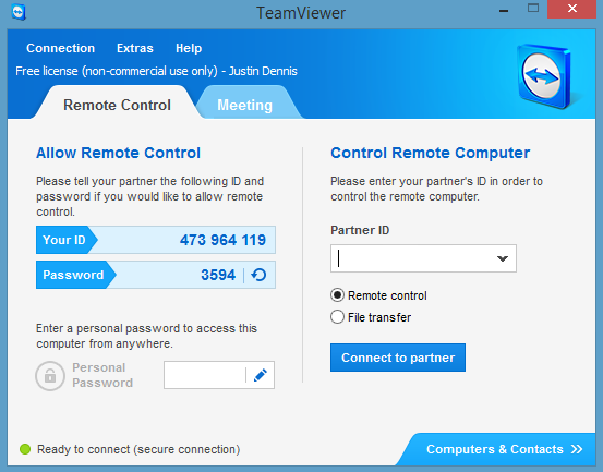 Arquivos de sincronização do TeamViewer