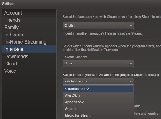 Steam-Skins-Settings