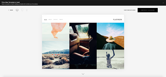 Os melhores modelos Squarespace Flatiron