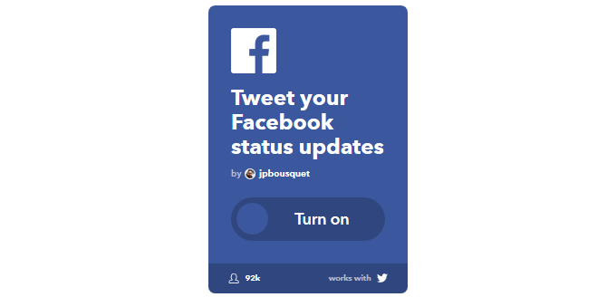 O melhor guia IFTTT: use a ferramenta mais poderosa da Web como um profissional 29IFTTT TweetFBStatusUpdates