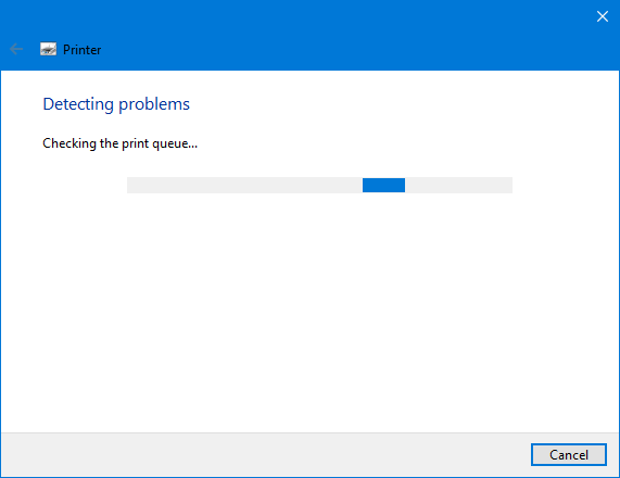 Windows 10 para solução de problemas da impressora