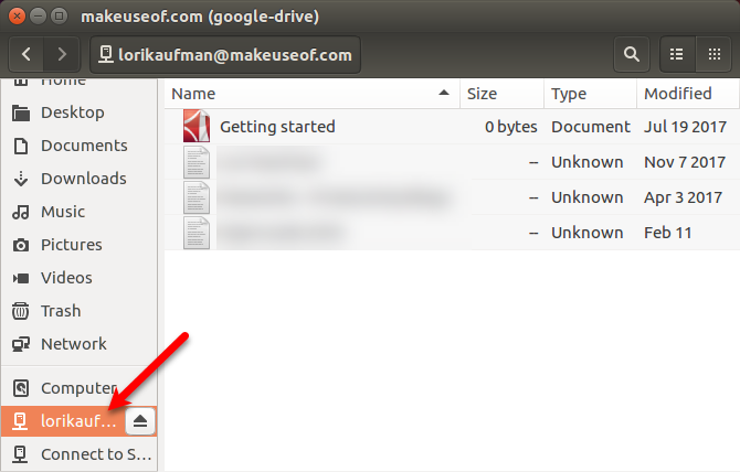 Montando o Google Drive no Nautilus