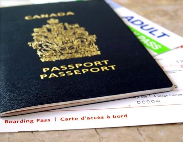 Um passaporte canadense