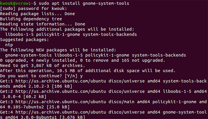 Instalando o gnome-system-tools no Ubuntu
