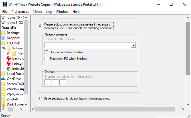 Salvar e fazer backup de sites para leitura offline com o HTTrack HTTrack 04 670x416