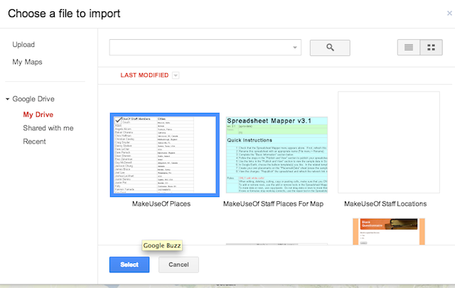 Importação de mapas do Google