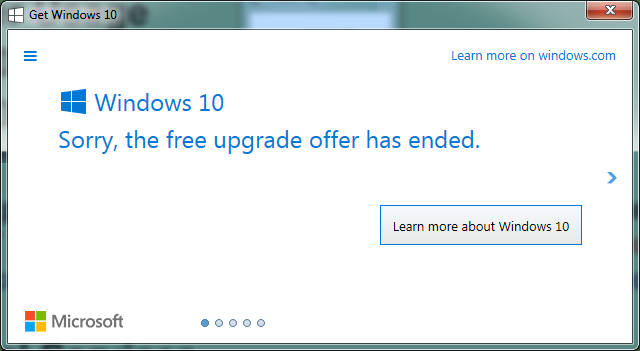 Atualização do Windows 10 expirada