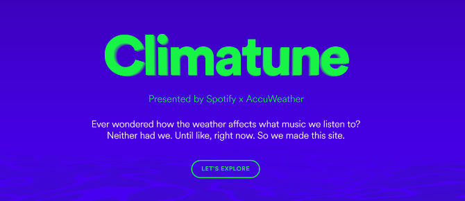 Spotify agora mostra música de acordo com o clima Climaune spotify accuweather music playlist