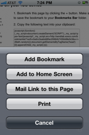 enviar url para iphone