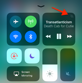 Atalho do AirPlay no iOS 11 Control Center