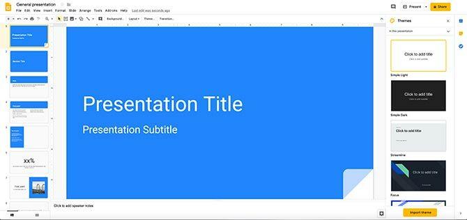 Como criar uma área de trabalho Slides do Google para apresentações