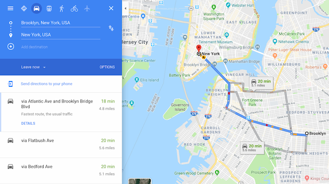 Enviar instruções para telefonar no Google Maps