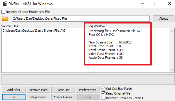 Como reparar arquivos AVI corrompidos que não reproduzem divfix fixed final
