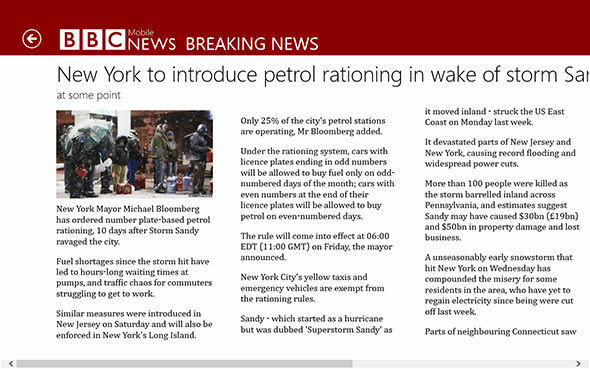 5 Apps de notícias em tela cheia para Windows 8 leitura do bbcmobile
