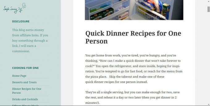 site de chef de serviço único