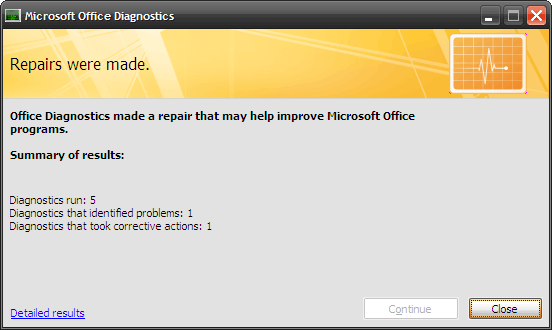 Como corrigir problemas do Microsoft Office com o teste concluído do MS Office Diagnostics 5