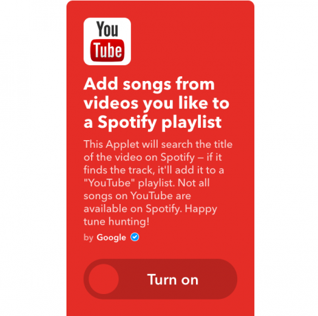 youtube ifttt lista de reprodução spotify