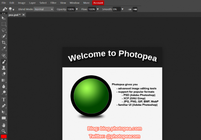 Use Photopea como uma alternativa ao Photoshop no Linux