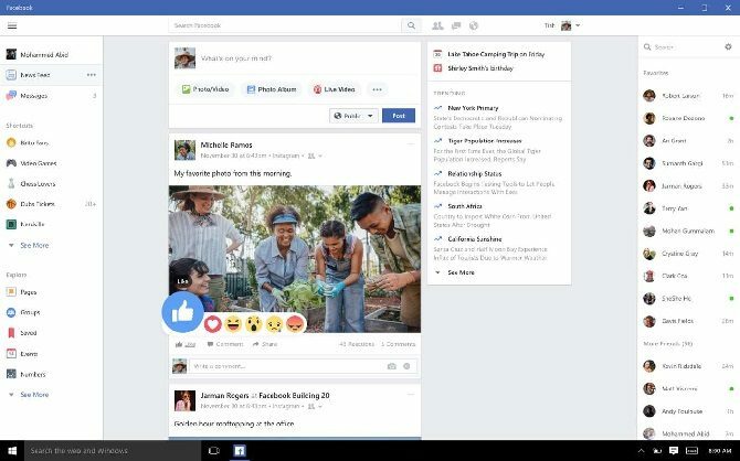 aplicativo do facebook windows 10