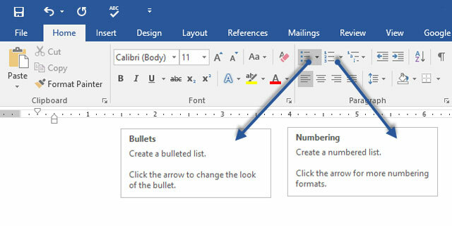 MS Word - Criar listas