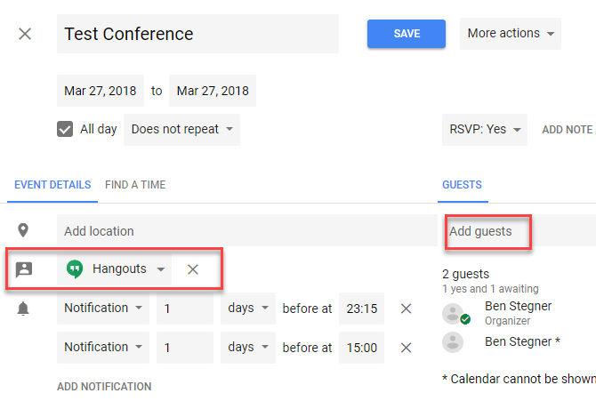 como usar o Hangouts do Google - Programação de calendários