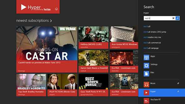 Hyper para YouTube: Baixe e assista a vídeos do YouTube a partir da interface moderna do Windows 8 hyper1