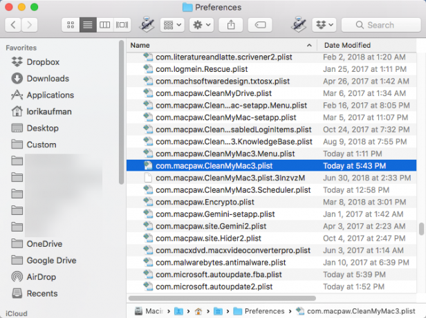 Arquivos PLIST na pasta Preferences em um Mac