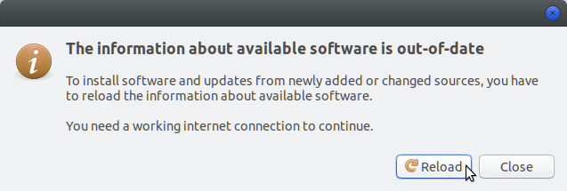 Recarregar informações sobre o software disponível no Ubuntu 17.10