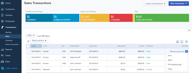 4 QuickBooks Online - vendas