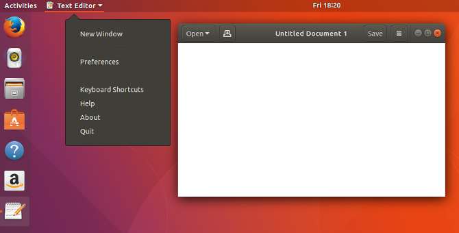 menu de unidade do ubuntu gnome