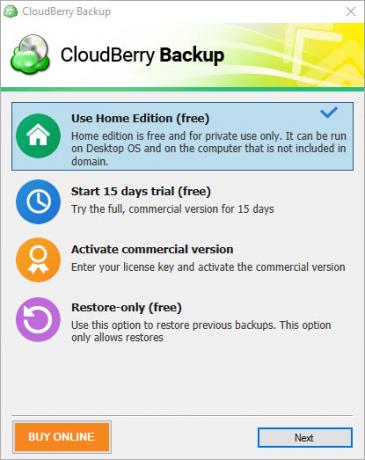 CloudBerry Backup protege arquivos no Windows, Mac e Linux 02 Escolha de instalação do CloudBerry Backup