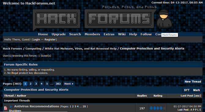 hackear fóruns