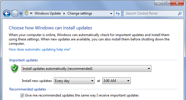 Windows Update Importante e Recomendado