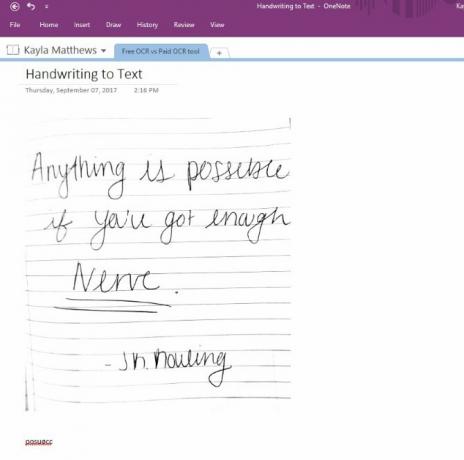 reconhecimento óptico de caracteres onenote