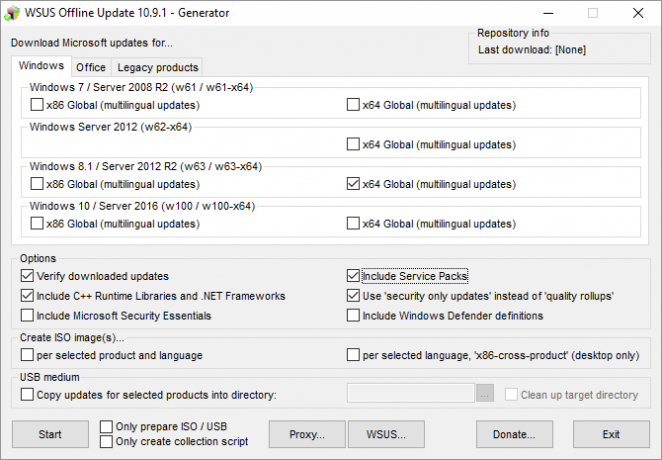 O Windows Update não funciona no Windows 7 e 8.1 em execução no novo hardware WSUS Offline UpdateGenerator 670x465