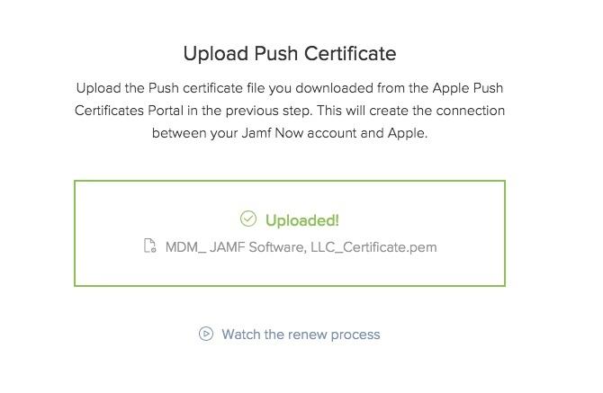 jamf agora apple upload push certificate