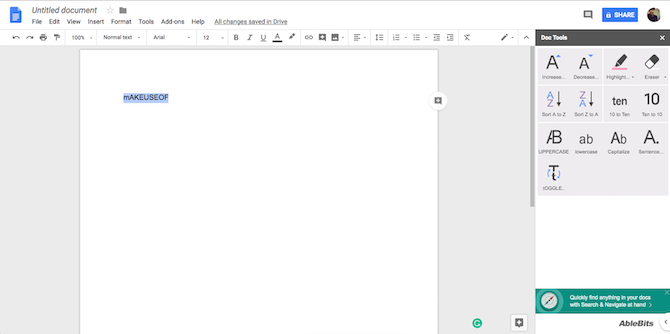 Complemento do Google Docs Doc Tools