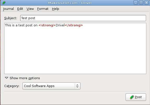 drivel - editor de blogs do livejournal ubuntu