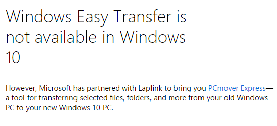 transferência fácil do windows