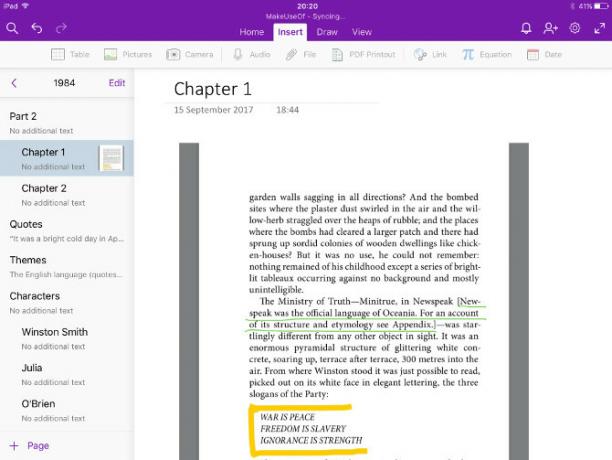 caderno onenote