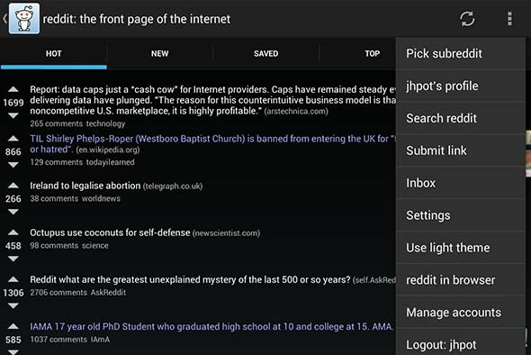 app reddit para android