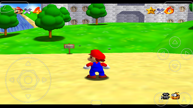 Mario 64 jogado em N64oid para Android