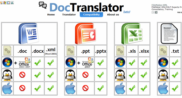 tradução de documentos online