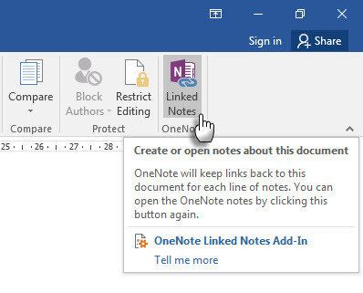 Microsoft OneNote - Notas vinculadas