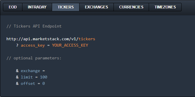 Incorpore dados de ações de ticker em seu site com a API do marketstack