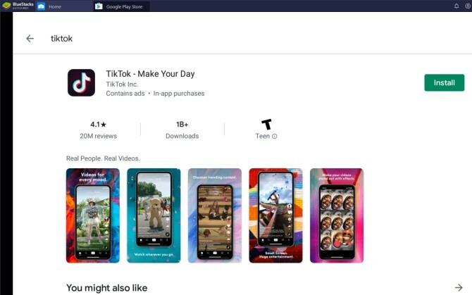 Bluestacks Google Play Store TikTok
