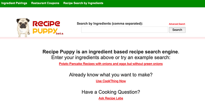 Receita Puppy Search for Recipes