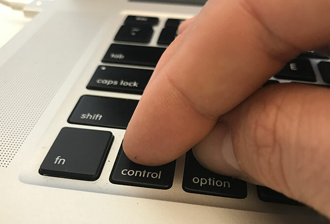 Opção e controle Mac Hold