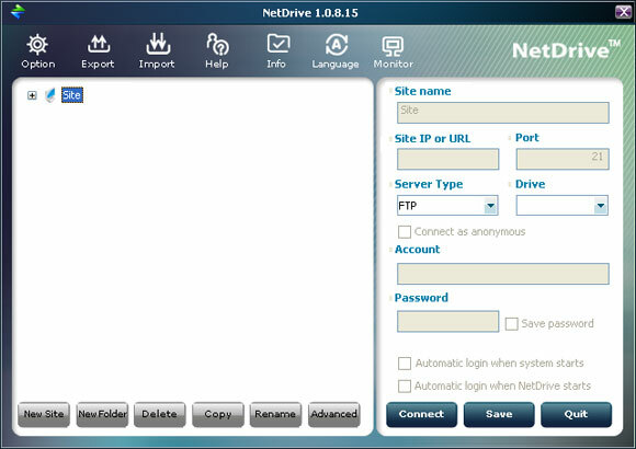 netdrive - mapa ftp drive vista