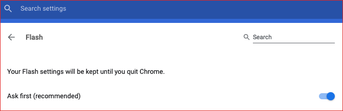 ativar o flash na guia de configurações do google chrome